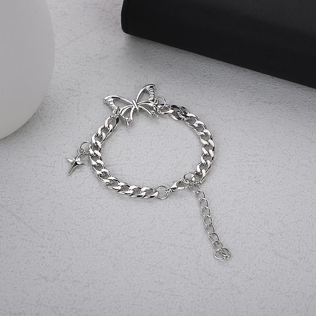 Stilvolles Schmetterlings-Armband Exquisiter Schmetterlingsanhänger Handkette Verstellbares Armband Blickfang-Handketten Schmuck