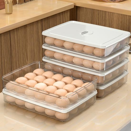 Zásobník na vejce Úložný box na vejce Potravinářský BPA Free Velkokapacitní Transparentní Design Stohovatelný Lednička Úložný box na vejce s víkem
