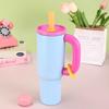 40Oz 304 Stainless Steel Straw Insulated Ice Cup Large Capacity Thermal Mug Tumbler With Handle Stylish Insulated Coffee Cup
