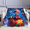 Festive Ornaments and Christmas Designs Pattern Blanket Flannel Material Soft Warm for All Seasons Home Outdoor Camping Picnics