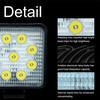 Pair 4.5Inch 9LED 45W 6500K Aluminum Square LED Work Light Fog Driving Lamp Offroad SUV Spotlight Bar Boat