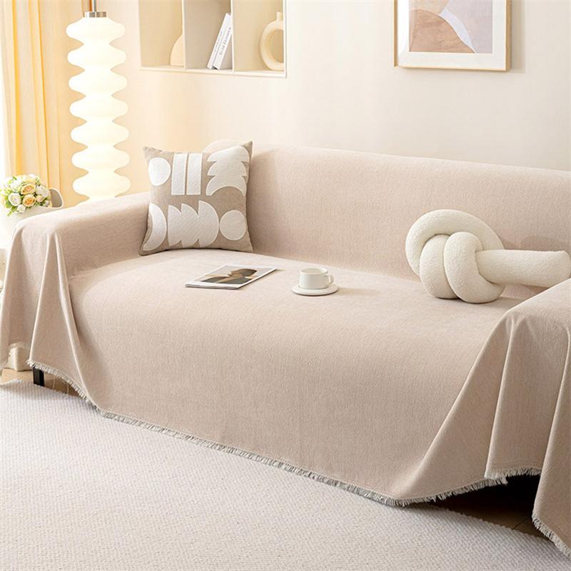 

1PC Solid Color Chenille Sofa Blanket Full Cover Dust-proof Sofa Protector Cloth Autumn Winter Warm Sofa Armchair Throw Blanket 130x180cm S