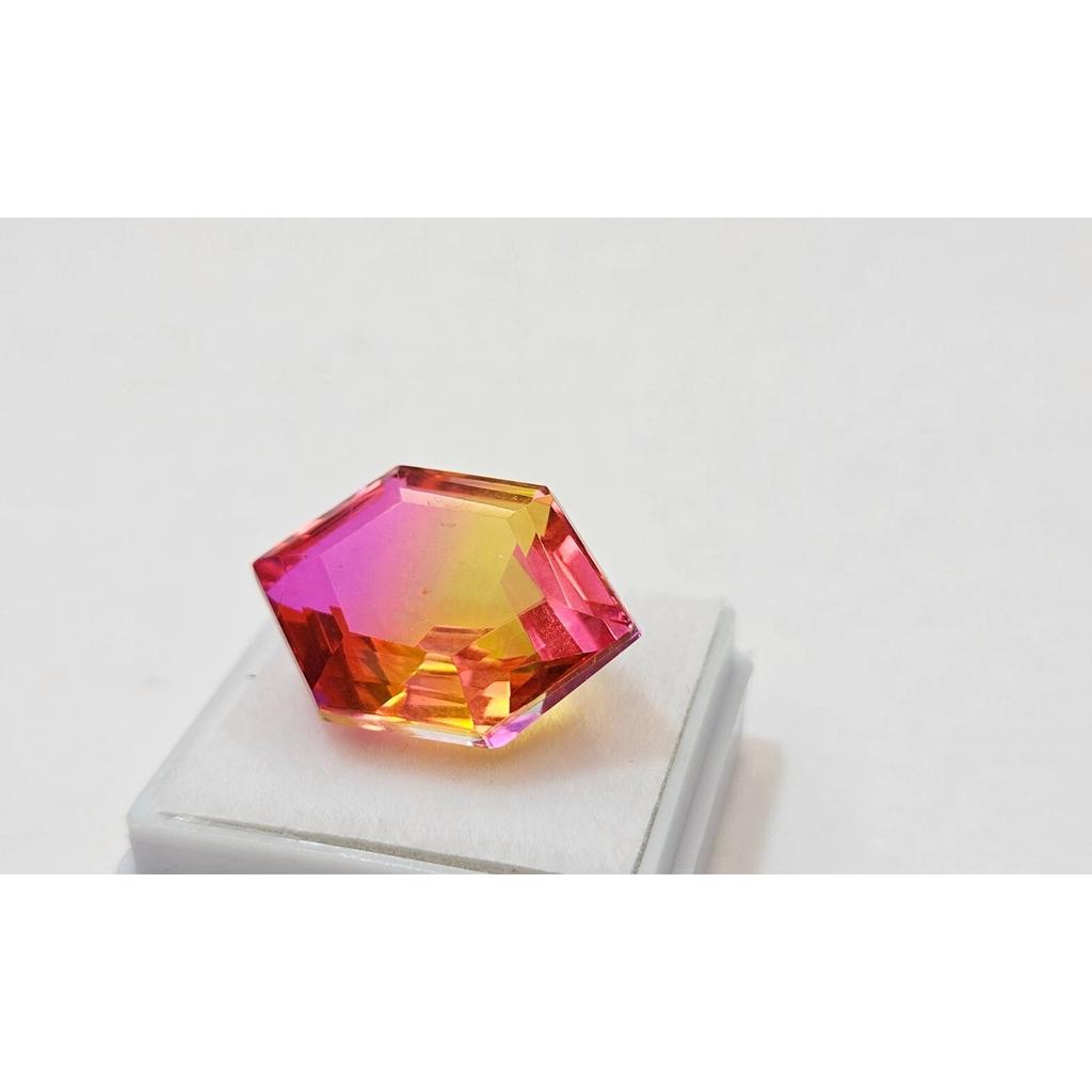 Certified Natural Tourmaline Bi-Color Fancy Cut 17-18 Ct Stunning Gemstone