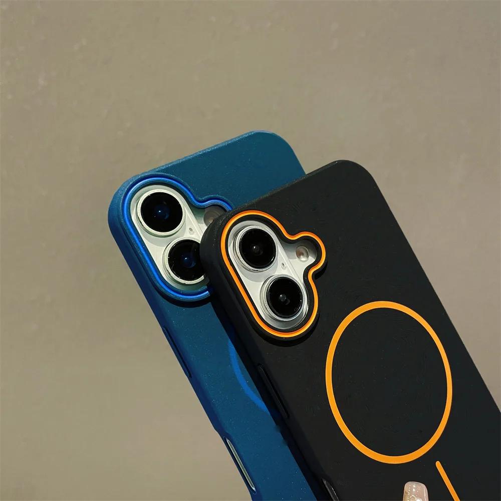 Ultrathin Simple Case for 16 Pro Max 15 14 Plus 13 12 11 Pro Max Matte Hit Color Lens Wireless Charg Soft Cover