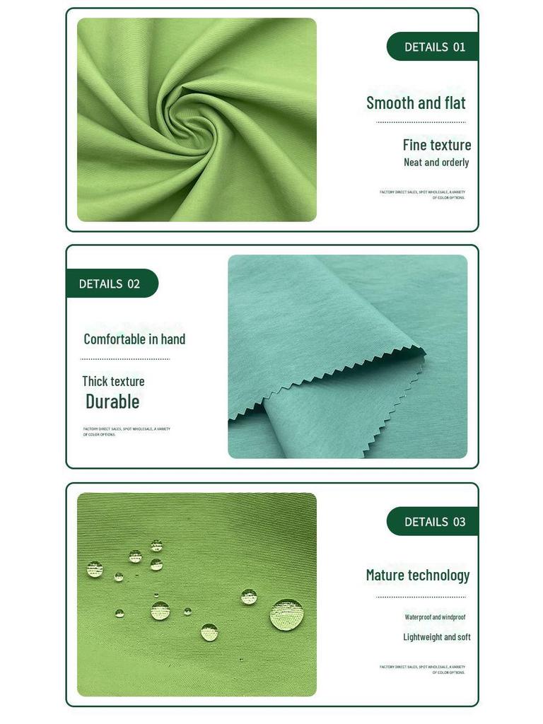 Matte Taslon Water-Repellent Jacket Fabric with AC Transparent Coating for Sportswear and Luggage