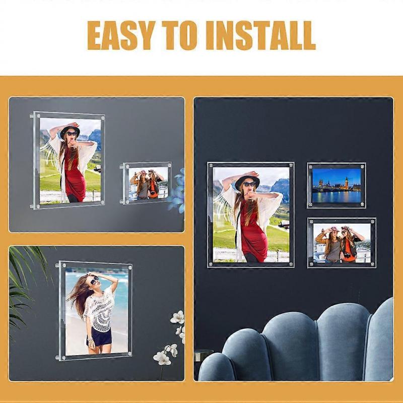 Photo Display Frameless Picture Frame Clear Picture Frame Modern Home Use 1Set