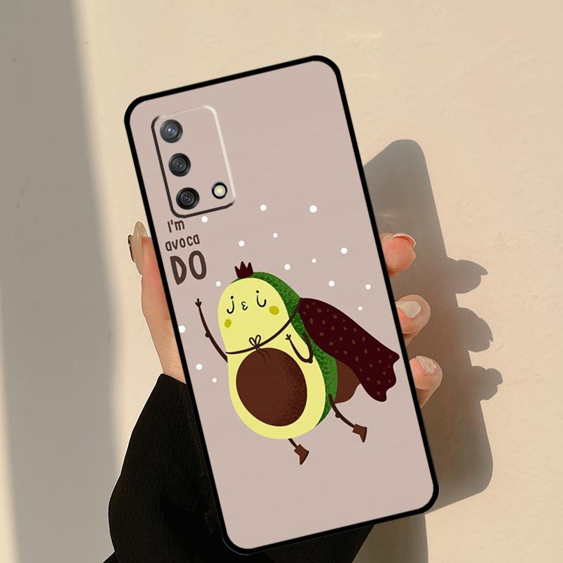 Cute Avocado Fruits Case For Oppo A60 A40 A80 A18 A38 A58 A78 A98 A15 A54 A74 A94 A17 A57 A16 A76 A96 A6 A5 Pro
