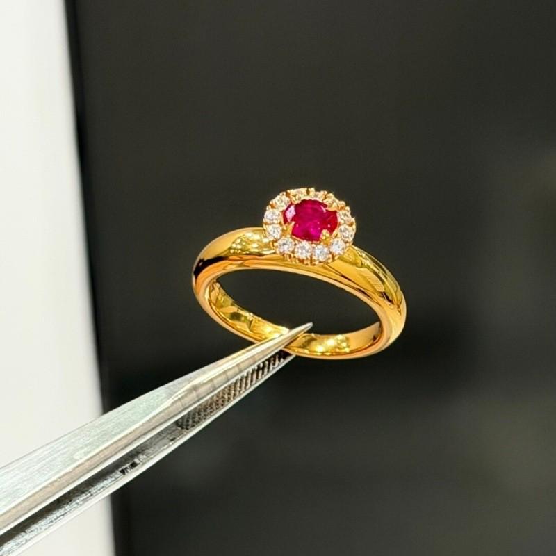 Vintage Style Rose Ruby Pigeon Egg Ring - Women s Luxury Finger Jewelry Adjustable
