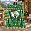 Boston Celtics Custom Name Flannel Blanket Personalized Soft Warm Plush Throw Blanket Customized Gift for Family Friends