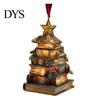 Decorative Xmas Ornaments for Fireplace Christmas Tree Book Ornament, Acrylic Shaped Stack Hanging Decoration Wall Decorations with Star Topper,