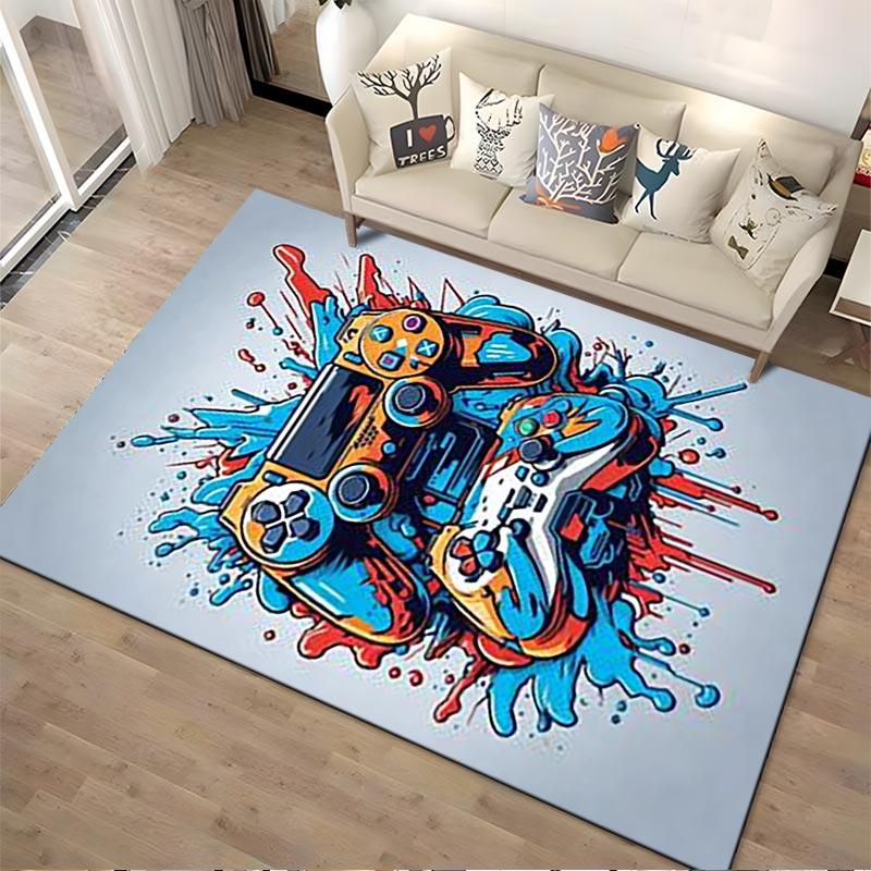 "Colorful Gaming Controller Art Carpet for Living Room Decoration" Suitable for use as an anti-slip for living room bedroom sofas