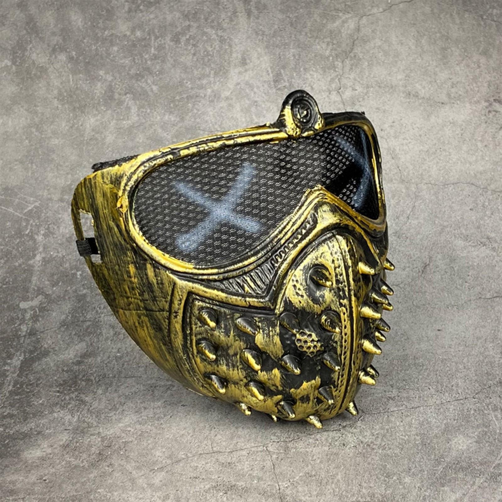 

Панк-маска Хэллоуин Одевание Маска Демона Риветгрим Жнецная маска Крутая маска One Size золотой