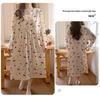 Maternity Labor Gown & Nursing Pajama Set with Built-in Bra for Spring/Summer