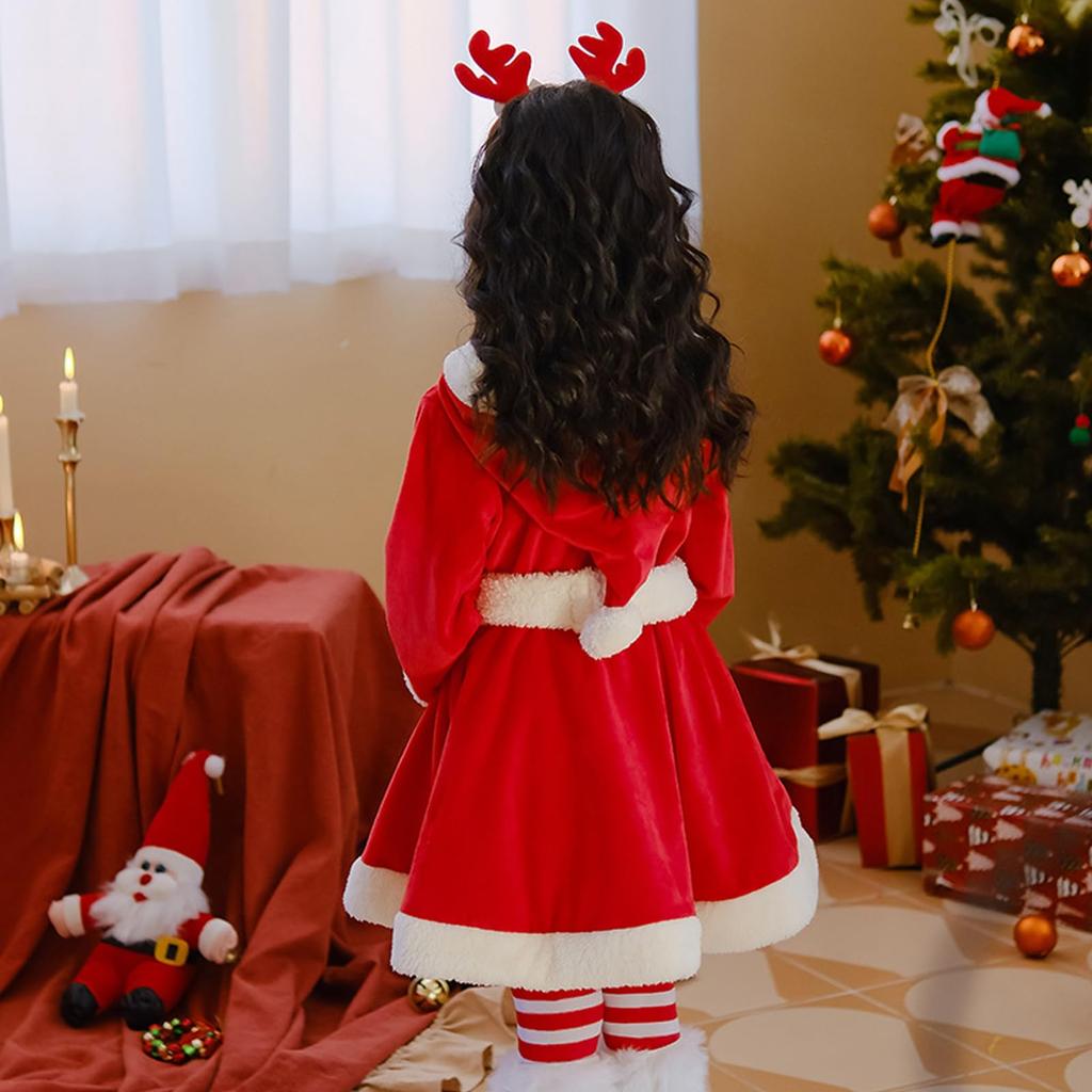 Santa Costume for Santa Santa Santa Christmas One Santa Fluffy New School Set [CSILOVEE] Kids, Claus, Cosplay, Clothes, Costume, Kids, Girls, Piece,