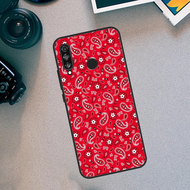 Red Bandana Paisley Funda For Huawei Nova Y70 Y90 Y91 Y60 Y61 9 10 SE 11i 8i 7i 3i 5T P40 P30 Lite P60 Pro Case