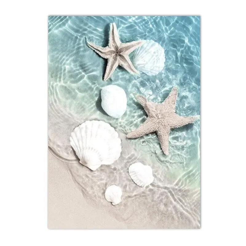 

Пляж, Море, Плакат с Пальмой, Мост, Лист, Черепаха, Чайка, Ракушка, Отпечатки Морских Звезд, Летние Картины 21x30cm No Framed
