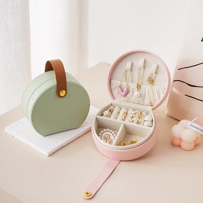 Mini-Schmuck-Organizer, Reise-Schmucketui, Ohrringe, Halskette, Ring, tragbare Handtasche, Schmuckschatulle, Lederaufbewahrung