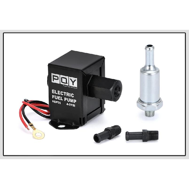 Universal 12V Electronic Inline Fuel Pump 4-7PSI High Pressure 90LPH Gas Petrol Diesel Compatible 40104 40106 40107 P502