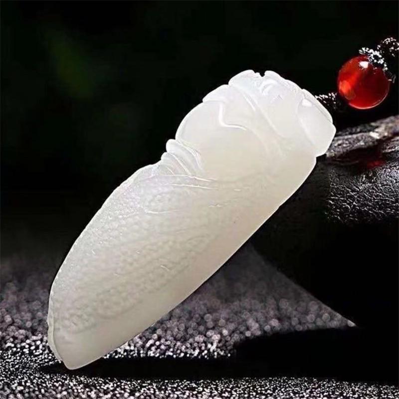 Afghan Jade Cicada Unisex White Jade Pendant
