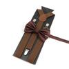 Men Kids Yellow Khaki Brown Suspender Bowtie Set Elastic Adjustable Y-Back Braces Straps Daily Father-Child Braces Accessory