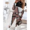 GMXIA Women's Fashion Spring Autumn Print Trousers Pants Suits Casual Suit