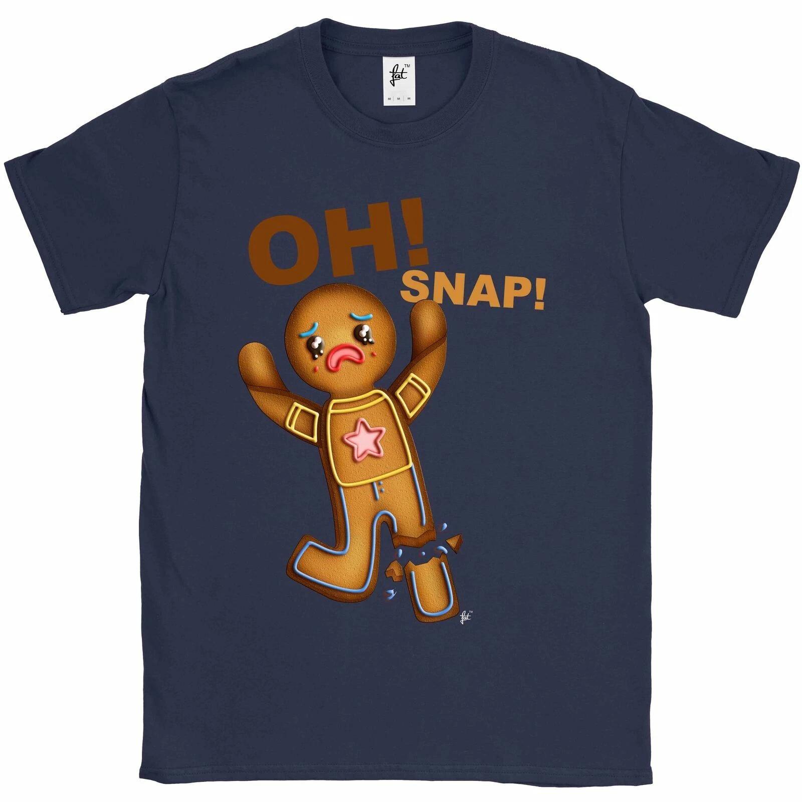Oh Snap! Gingerbread Man With Snapped Leg Mens T-Shirt M