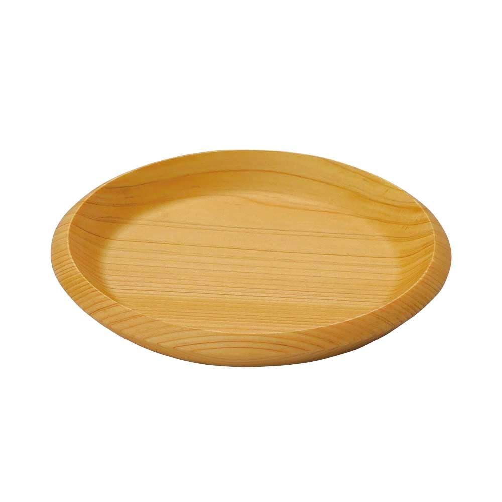 Yamako Hinoki Round x 32569 Plate, Small, 12 H1.5cm,