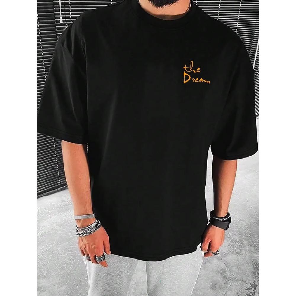 Don'T Dream Your Life Live Your Dream Men Clothes Fashion Summer T-Shirts Streetwear 100% Cotton Loose Tops Breathable Tee