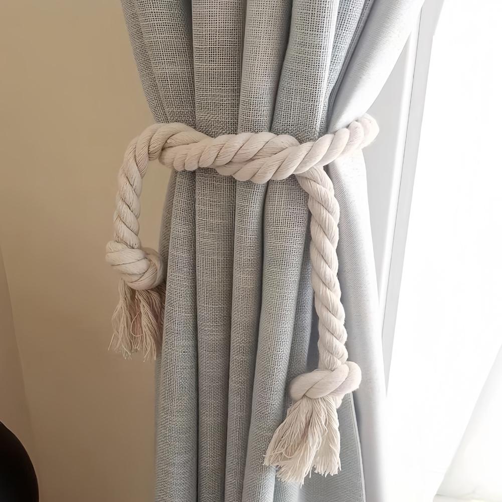 2PCS Curtain Tiebacks Wide Application Curtain Ties Anti-scratch Tassel Decor Cotton Flax Exquisite Curtain Ropes