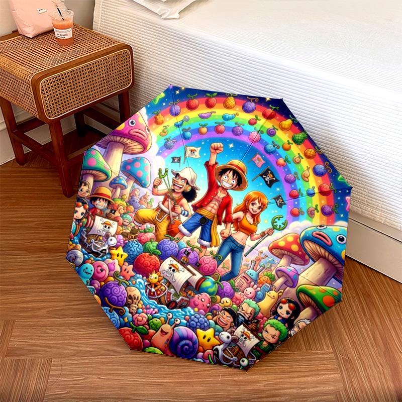 

1PC Automatic Folding Umbrella One Piece Luffy Pattern 8 Ribs Portable Foldable Travel Umbrella Christmas Birthday Gift разноцветный