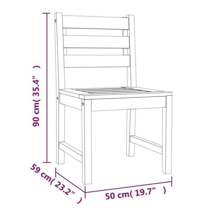 VidaXL Ensemble à manger de jardin 5pcs Bois de teck massif, meubles de jardin, meubles d'extérieur, table et chaise de 3157185