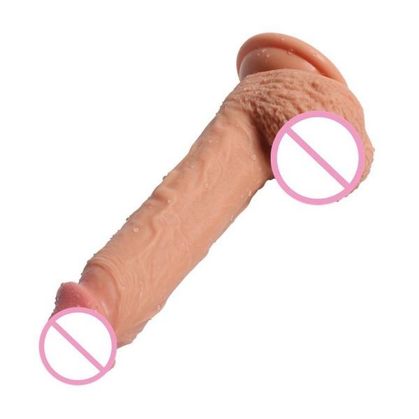 Dildo Pentru Femei Masturbator 8 Inch Duritate Strat Dublu Silicon Lichid Penis Artificial