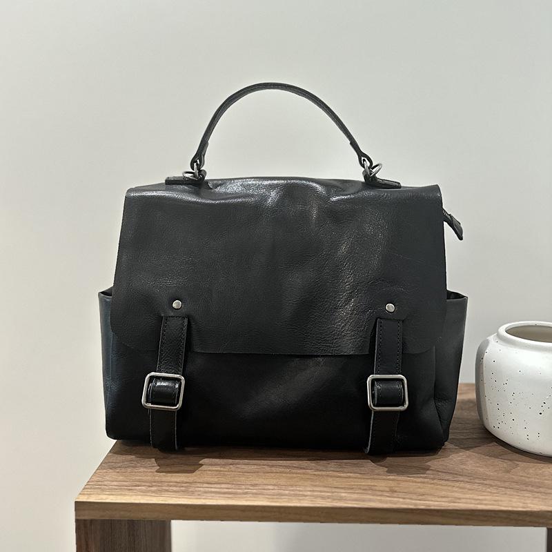 Johnature Genuine Leather Women's Backpack Large Capacity Commuting Travel Backpack Multi Functional Shoulder Bag