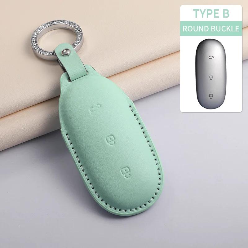 Pu Leather Car Key Case Cover For Lixiang L9 L8 L7 L6 Anti-Scratch Car Smart Remote Key Shell Protecter Decorative Accessories
