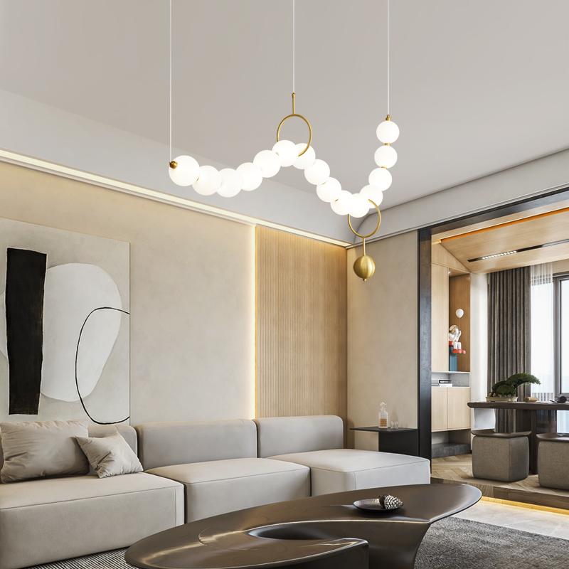 Minimalist Dining Room Chandelier Living Room Light Modern Brass Full Copper Designer Bar Bar Apartment Fashion Light Fixtures