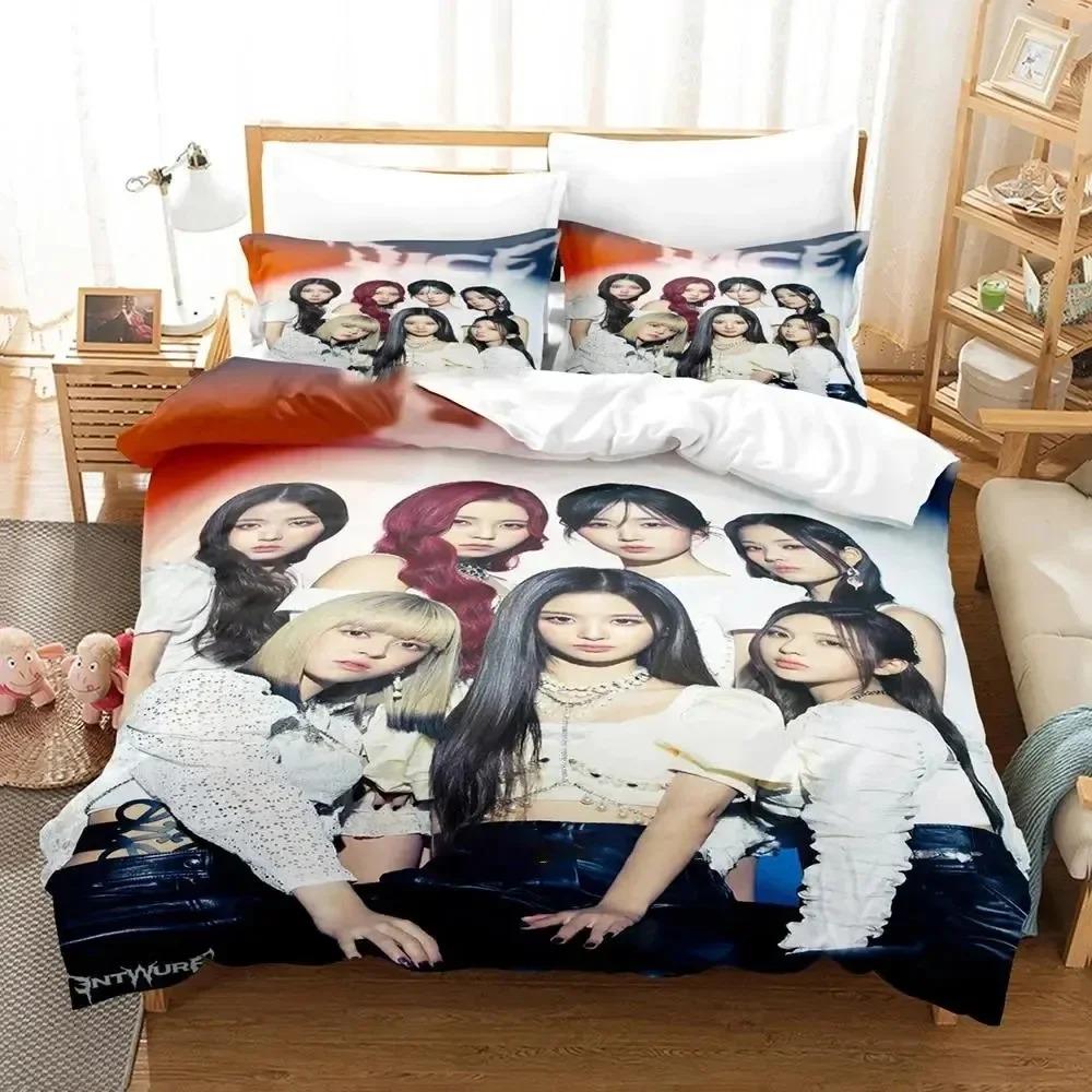 3D-Druck Kpop NMIXX Bettwäsche-Set Bettdeckenbezug Bett-Set Steppdeckenbezug Kissenbezug Bettdecke King Queen Size Jungen Erwachsene Bettwäsche-Set