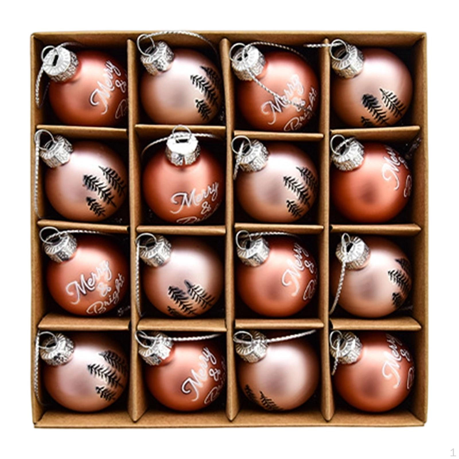 16 штук Рождественские шары Декоративные Стеклянные Подвесные Уникальные Многоразовые Подходят для Вечеринки Свадьбы coffee