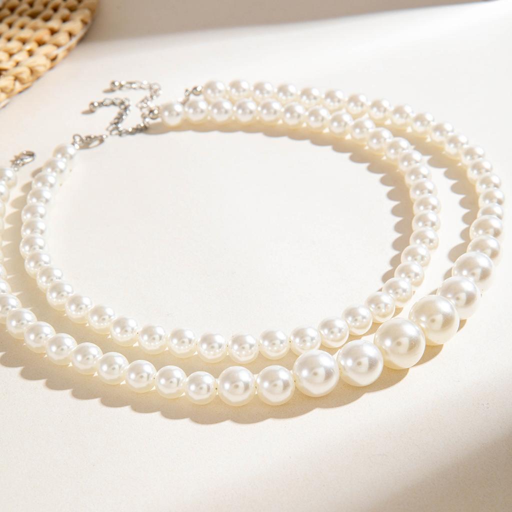 New Retro Collarbone Pearl Necklace Temperament Beaded Style Double-layer Exaggerated Necklace Set