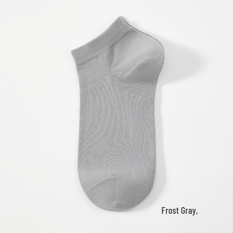 7A Мужские антибактериальные хлопковые носки, впитывающие пот, тонкие, однотонные, дышащие, удобные, короткие, летние, спортивные One size fits all, approx. 26-28cm