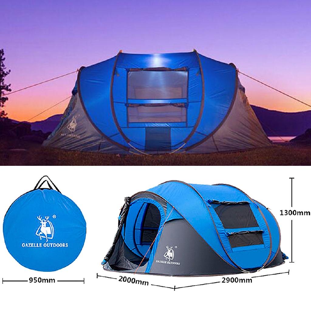 3-4 Person Waterproof Instant Tent Set-Up Waterproof UV Protect 2 Doors Camping Shelter Outdoor Camping Hiking Tent