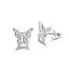 Silver Butterfly Earrings with Zircons