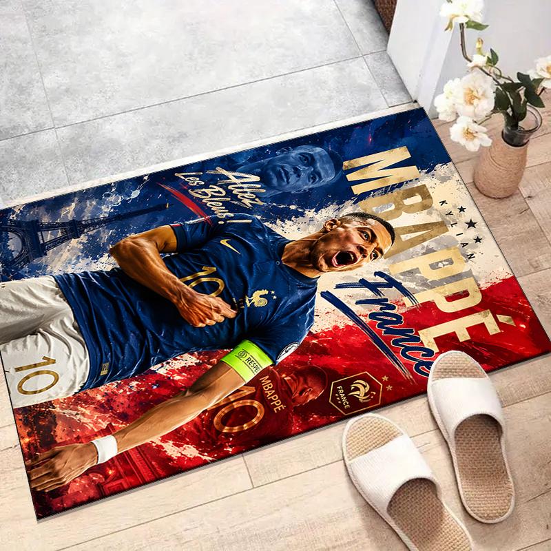 1pc Mbappe6 Design Printed Area Rug Carpet for Bedroom Living Room Home Decor Rugs Mat Non Slip Mat Rug for Bedside