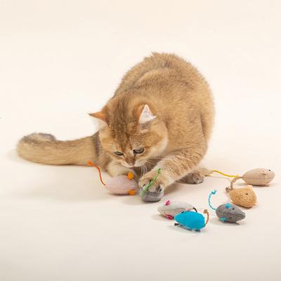 2Pcs Interactive Plush Rat And Cat Toys With Durable Linen Perfect For Pet Safe For Indoor Play Pet Toys