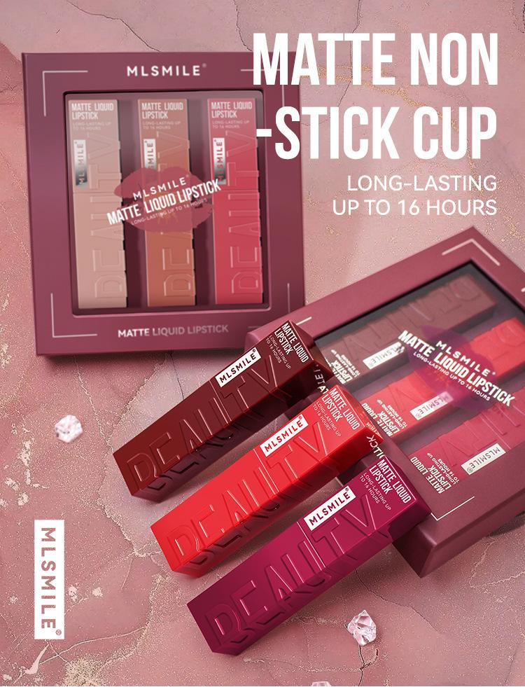 Matte Velvet Long-lasting Lip Gloss Set: Waterproof & Non-stick, Hot European/American Style