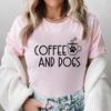 Weekends Coffee and Dogs Trend Print T Shirt Short Sleeve Summer Clothes Women Clothing Fashion Graphic T-shirt Mom Tee Tops