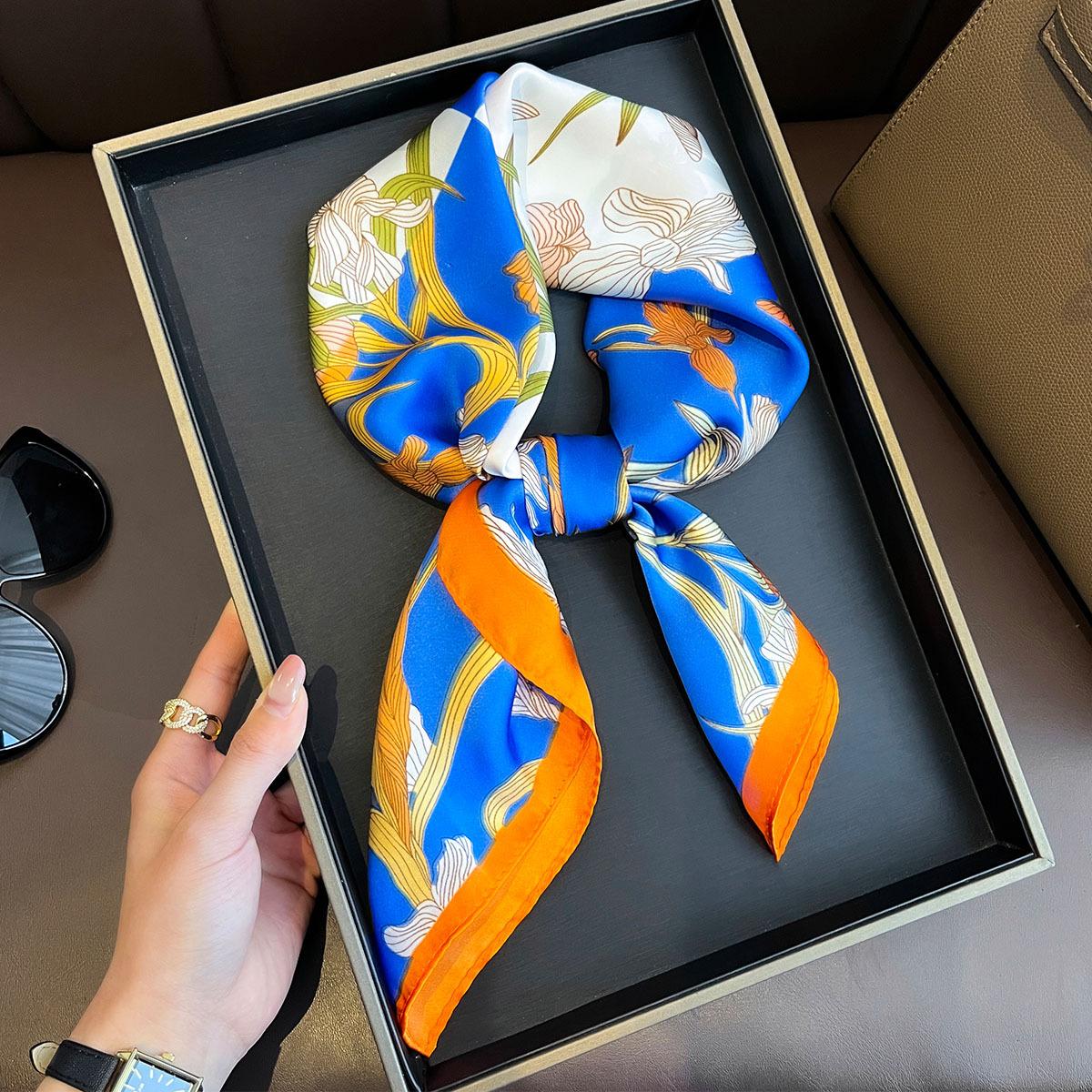 

70*70cm Square Silk Head Scarf for Women Hijab Foulard Bandana Soft Headscarf Female Neckerchief Fashion Decorate Neck Ties New 70x70cm