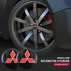4 Stück Auto Radnabenabdeckung Emblem Aufkleber Radkappen Abzeichen Decals für Eclipse Lancer Outlander Pajero ASX Colt I200 Delica Ex