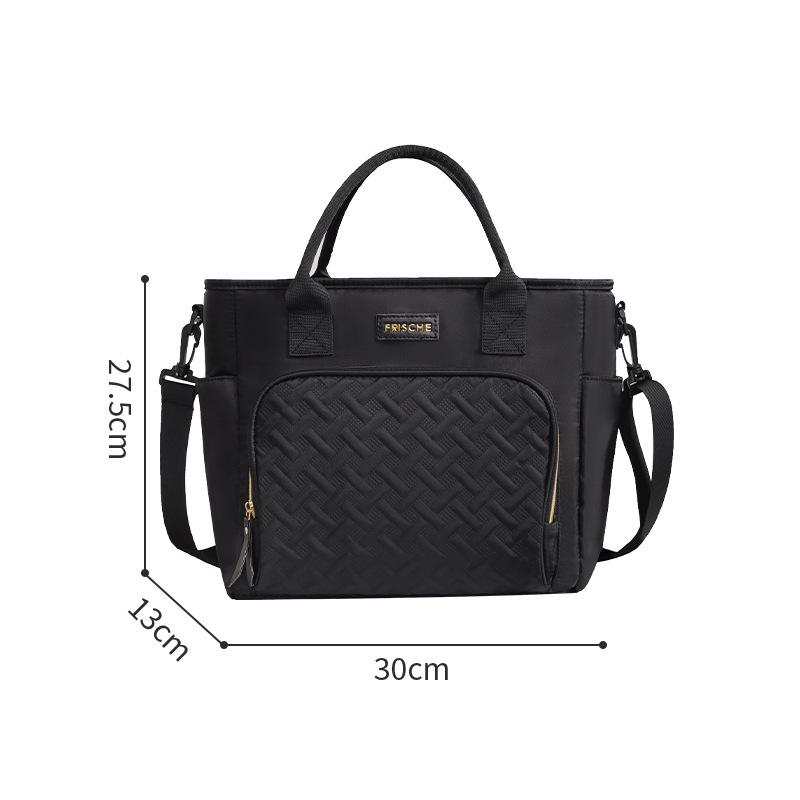 

Изолированная сумка для ланча большой вместимости с ремнем через плечо чёрный