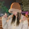 Autumn Winter Women's Plush Hat Ethnic Style Ear Protection Hat Fluffy Fur Bucket Hat  Female