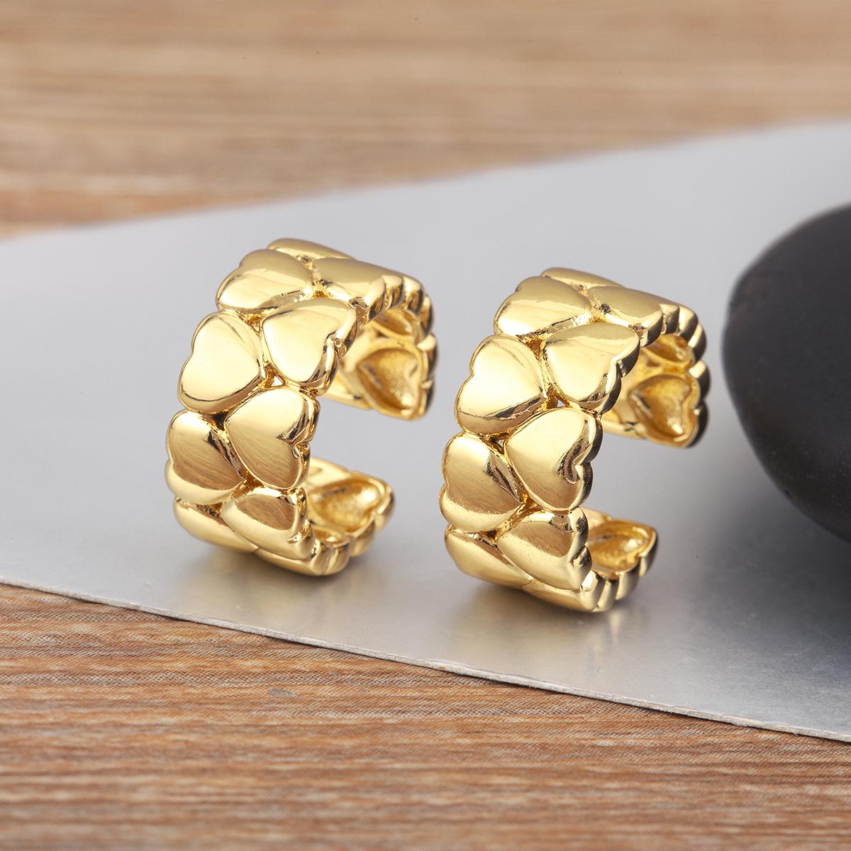

Nidin New Style Heart Shape Charm Ear Cuff No Piercings Clip Earrings For Women Fashion Female Simple Style Jewelry Accessories